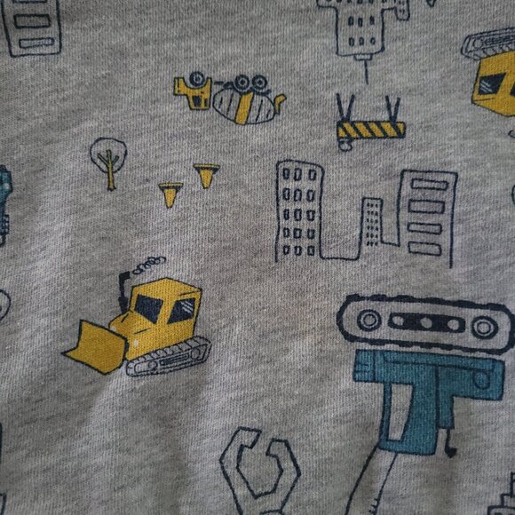 Carter's Baby Boy Gray Construction Zone Sweatshirt Size 6 Months - Picture 3 of 5